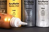 perfect ideaz 5 x 150 ml Acryl-Farbe Metallic (750 ml), 5 Verschiedene Kreativ-Mal-Farben, hoher Anteil an Farb-Pigmenten, Acrylic Paint hoch-deckend & schnell-trocknend, ideal zum Malen & Zeichnen - 6