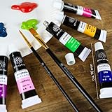 OfficeTree Acrylfarben Set 26 Tuben à 12 ml – Auf Wasserbasis – Acrylic Paint für Acrylmalerei – Für Papier, Leinwand, Holz, Stein UVM - 3