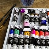 OfficeTree Acrylfarben Set 26 Tuben à 12 ml – Auf Wasserbasis – Acrylic Paint für Acrylmalerei – Für Papier, Leinwand, Holz, Stein UVM - 6