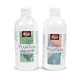 Viva Decor Pouring Kennenlern-Set Medium & Medium Fluid (2 x 500 ml) - Transparent, Gieß-Farbe, Acrylic-Pouring, Puddle-Pouring, Dirty-Pouring, Gieß-Medium