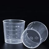 Lvcky 20 Stück 60 ml transparente Polypropylen-Plastikbecher mit 20 Rührstäben zum Mischen von Farbe, Flecken, Epoxidharz - 8