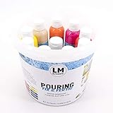LM Pouring Fix & Fertig Set 10 tlg. - Basic - Fertig gemischte Pouring-Farben -Farbe gießen, Pouring-Farbe, Medium, Puddle-Pouring, Dirty, Flip Cup - 2