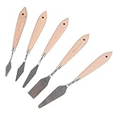 conda 5 StückPalettenmesser Malerei Werkzeuge Metall Messer Holzgriff (EINWEG)
