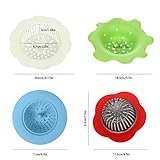 Hinter Ausgießsieb, Acryl, Silikon, Blumen-Abflusssieb zum Ausgießen von Acrylfarbe und Erstellen von einzigartigen Mustern und Designs, auch als Spüle Wasserfilter/Küchenspüle Abfluss 4 Stück - 3